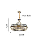 GobekUsa Black Gold Round LED Crystal Chandelier for Living Room - Modern Suspension Luminaire