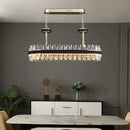 GobekUsa Black Gold Round LED Crystal Chandelier for Living Room - Modern Suspension Luminaire