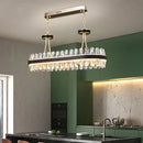 GobekUsa Black Gold Round LED Crystal Chandelier for Living Room - Modern Suspension Luminaire