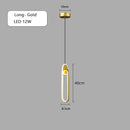 GobekUsa Black Gold Round Pendant Light Chandelier for Bedside Long Cable 12W