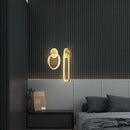 GobekUsa Black Gold Round Pendant Light Chandelier for Bedside Long Cable 12W