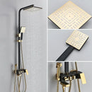 GobekUsa Black Gold Shower Faucet Set with Bidet Function, Wall Mounted Rainfall Mixer