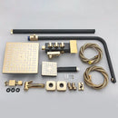 GobekUsa Black Gold Shower Faucet Set with Bidet Function, Wall Mounted Rainfall Mixer