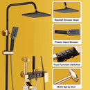 GobekUsa Black Gold Shower Faucet Set with Bidet Function, Wall Mounted Rainfall Mixer