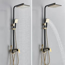 GobekUsa Black Gold Shower Faucet Set with Bidet Function, Wall Mounted Rainfall Mixer