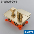 GobekUsa Black Golden Brass Shower Mixing Valve Concealed Wall Mount Box Control