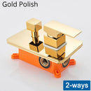 GobekUsa Black Golden Brass Shower Mixing Valve Concealed Wall Mount Box Control