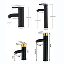 GobekUsa Black Golden Single Handle Bathroom Basin Faucet for Deck Mount Vessel Sink