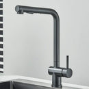 GobekUsa Black Gourmet Kitchen Faucet with Flexible Sprayer and Dual Nozzle
