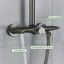 GobekUsa Black Gray Wall Mounted Shower System Set with Bathtub Faucet