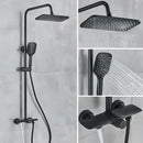 GobekUsa Black Gray Wall Mounted Shower System Set with Bathtub Faucet