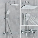 GobekUsa Black Gray Wall Mounted Shower System Set with Bathtub Faucet