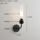 GobekUsa Black Green Marble Wall Lamp Sconce with Copper Acrylic Lampshade