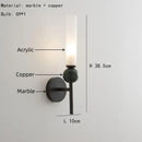 GobekUsa Black Green Marble Wall Lamp Sconce with Copper Acrylic Lampshade