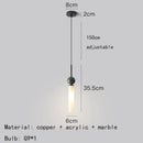 GobekUsa Black Green Marble Wall Lamp Sconce with Copper Acrylic Lampshade