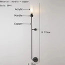 GobekUsa Black Green Marble Wall Lamp Sconce with Copper Acrylic Lampshade