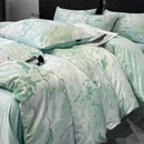 GobekUsa Black Grey Marble Ice Silk Duvet Cover Set - Luxury Cooling Comfort, Nordic Style