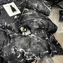 GobekUsa Black Grey Marble Ice Silk Duvet Cover Set - Luxury Cooling Comfort, Nordic Style