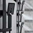Matte black hand-held shower head bathroom water saving rainfall by Decorbites