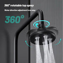 Matte black high pressure shower head bathroom rotatable rainshower by Decorbites