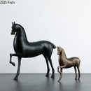 GobekUsa Black Horse Sculpture Desk Decoration - Modern Minimalist Room Decor