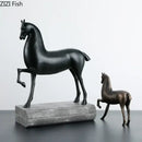 GobekUsa Black Horse Sculpture Desk Decoration - Modern Minimalist Room Decor
