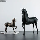 GobekUsa Black Horse Sculpture Desk Decoration - Modern Minimalist Room Decor