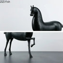 GobekUsa Black Horse Sculpture Desk Decoration - Modern Minimalist Room Decor