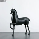 GobekUsa Black Horse Sculpture Desk Decoration - Modern Minimalist Room Decor