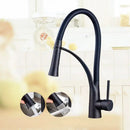 GobekUsa Black Hose Kitchen Faucet with Single Handle and Pull Down Sprayer
