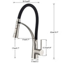 GobekUsa Black Hose Kitchen Faucet with Single Handle and Pull Down Sprayer