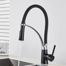 GobekUsa Black Hose Kitchen Faucet with Single Handle and Pull Down Sprayer