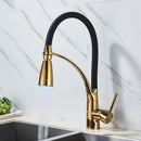 GobekUsa Black Hose Kitchen Faucet with Single Handle and Pull Down Sprayer