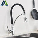 GobekUsa Black Hose Kitchen Faucet with Single Handle and Pull Down Sprayer