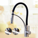 GobekUsa Black Hose Kitchen Faucet with Single Handle and Pull Down Sprayer