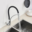 GobekUsa Black Hose Kitchen Faucet with Single Handle and Pull Down Sprayer