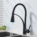 GobekUsa Black Hose Kitchen Faucet with Single Handle and Pull Down Sprayer