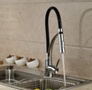 GobekUsa Black Hose Kitchen Mixer Tap with Single Handle Stream Sprayer, Chrome Finish