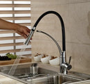 GobekUsa Black Hose Kitchen Mixer Tap with Single Handle Stream Sprayer, Chrome Finish