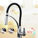 GobekUsa Black Hose Kitchen Mixer Tap with Single Handle Stream Sprayer, Chrome Finish