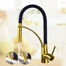 GobekUsa Black Hose Kitchen Mixer Tap with Single Handle Stream Sprayer, Chrome Finish