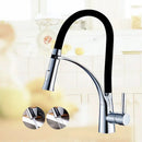GobekUsa Black Hose Kitchen Mixer Tap with Single Handle Stream Sprayer, Chrome Finish