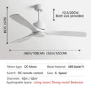 GobekUsa Black Industrial Ceiling Fan 52Inch DC Powerful Airflow Living Room Office Commercial