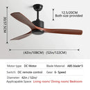 GobekUsa Black Industrial Ceiling Fan 52Inch DC Powerful Airflow Living Room Office Commercial