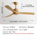 GobekUsa Black Industrial Ceiling Fan 52Inch DC Powerful Airflow Living Room Office Commercial