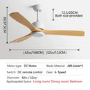 GobekUsa Black Industrial Ceiling Fan 52Inch DC Powerful Airflow Living Room Office Commercial