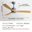 GobekUsa Black Industrial Ceiling Fan 52Inch DC Powerful Airflow Living Room Office Commercial