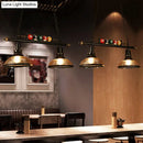 GobekUsa Black Industrial Metal Linear Island Light with 3-Light Suspension, Shade, and Billiard Balls