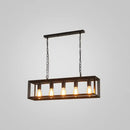 GobekUsa Black Industrial Rectangular Island Pendant Metallic Ceiling Light Fixture