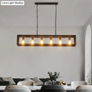GobekUsa Black Industrial Rectangular Island Pendant Metallic Ceiling Light Fixture